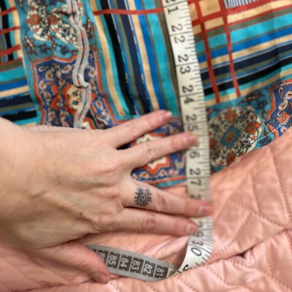 Johnny Was Ophelia Silk Striped Printed Flowy Oversized Blue Blouse Size S - Picture 10 of 14